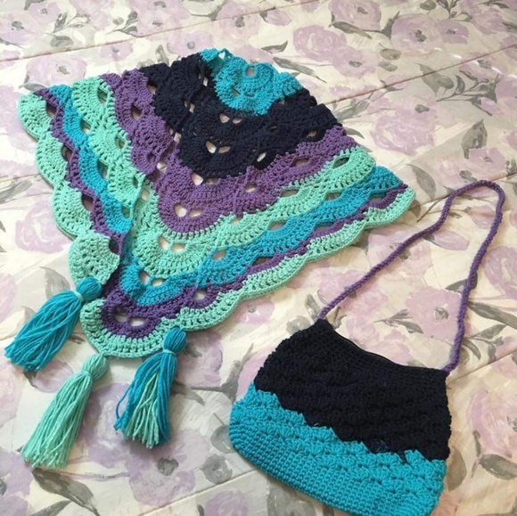 Japanese shawl and matching bag - Picture 1 of 1